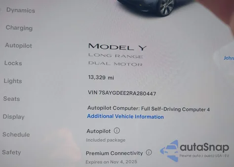 2024 Tesla Model Y Long Range Dual Motor All-Wheel Drive from USA, damaged, VIN 7SAYGDEE2RA280447